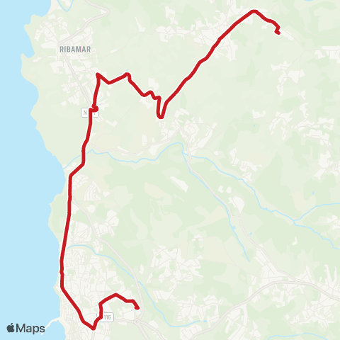 Carris Metropolitana Lagoa (Colégio Miramar) - Ericeira (Terminal) map