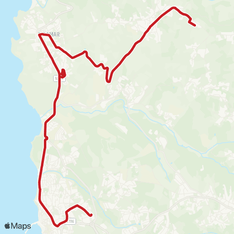 Carris Metropolitana Ericeira (Terminal) - Lagoa (Colegio Miramar) via Ribamar map