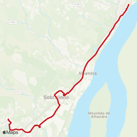 Carris Metropolitana Arcena - Vila Franca De Xira map
