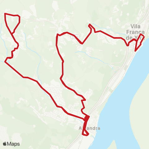 Carris Metropolitana Vila Franca De Xira | Circular via Alhandra map