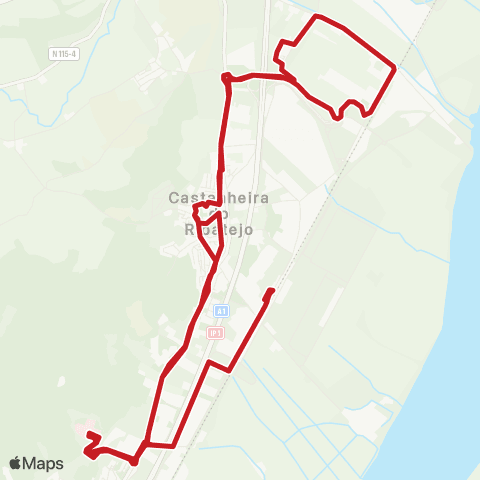 Carris Metropolitana Castanheira Do Ribatejo (Estação) | Circular via Hospital map