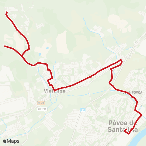 Carris Metropolitana Fonte Santa - Póvoa De Santa Iria (Estação) map