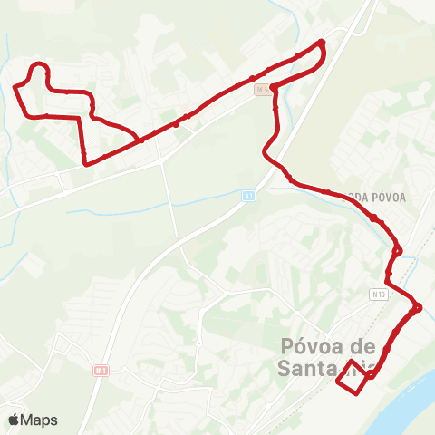 Carris Metropolitana Póvoa De Santa Iria (Estação) | Circular via Vialonga map