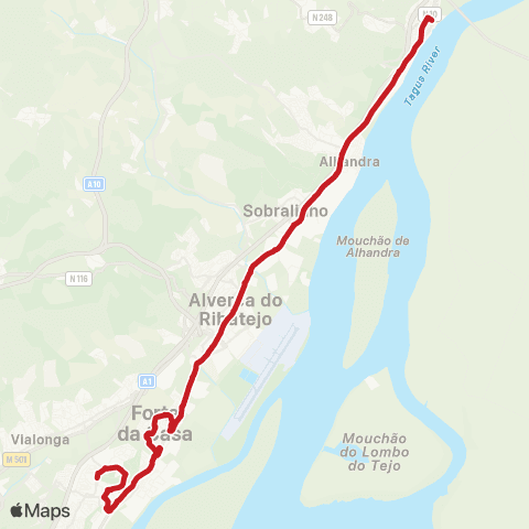 Carris Metropolitana Quinta Da Piedade - Vila Franca De Xira map