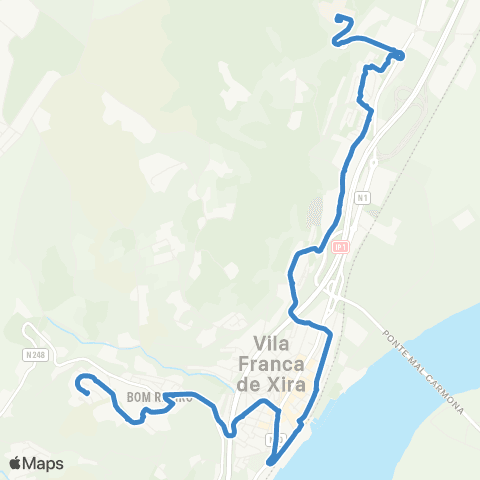 Carris Metropolitana Torre De Cima E Capelas - Vila Franca De Xira (Hospital) map