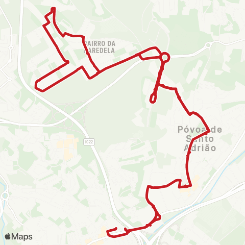 Carris Metropolitana Odivelas (Metro) | Circular via Bairro Da Paradela map