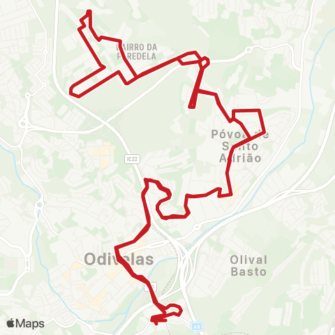 Carris Metropolitana Senhor Roubado (Metro) | Circular via Bairro Da Paradela map