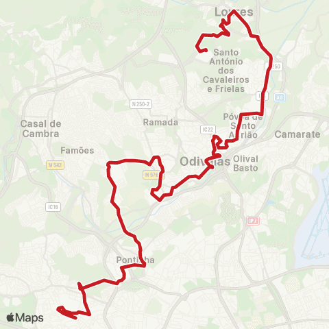 Carris Metropolitana Loures (Centro Comercial) - Reboleira (Estação) map