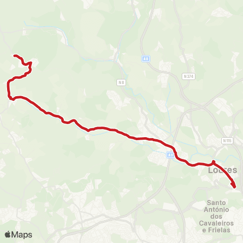 Carris Metropolitana Covas De Ferro - Loures (Centro Saude) map
