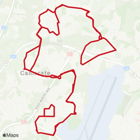 Carris Metropolitana Bairro De Angola | Circular via Camarate map