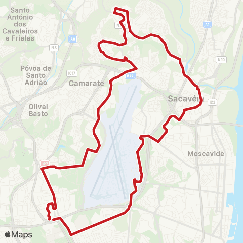 Carris Metropolitana Lisboa (Campo Grande) | Circular via Charneca map