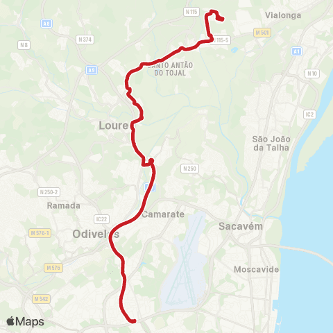 Carris Metropolitana Lisboa (Campo Grande) - Zambujal map