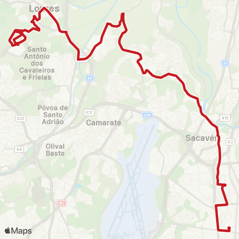 Carris Metropolitana Lisboa (Estação Do Oriente) - Loures (Centro Comercial) map