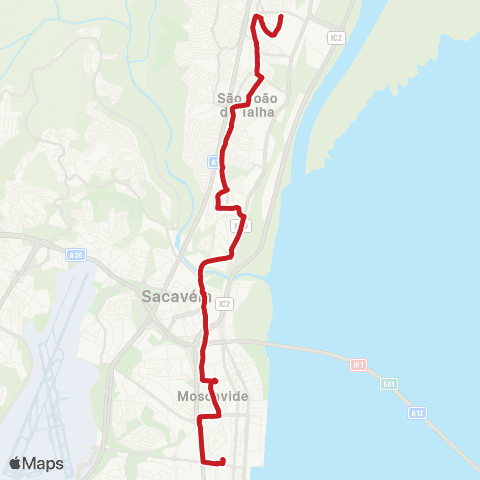 Carris Metropolitana Bairro Da Covina - Lisboa (Estação Do Oriente) map