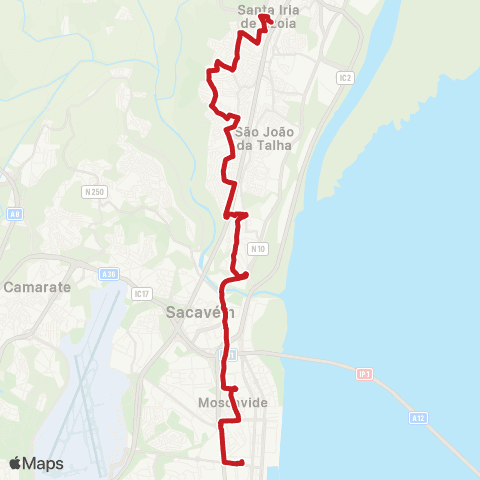 Carris Metropolitana Lisboa (Estação Do Oriente) - Portela Da Azóia map