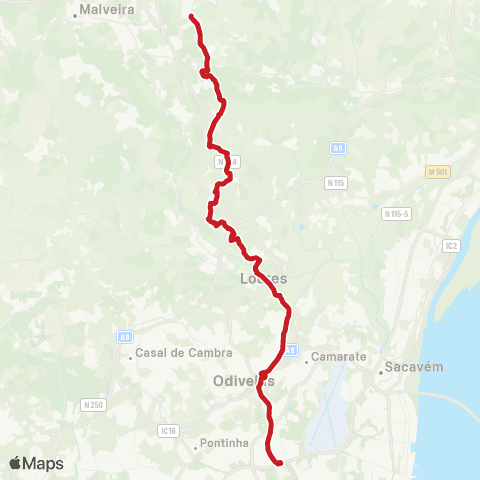 Carris Metropolitana Cabeço De Montachique - Lisboa (C. Grande) map