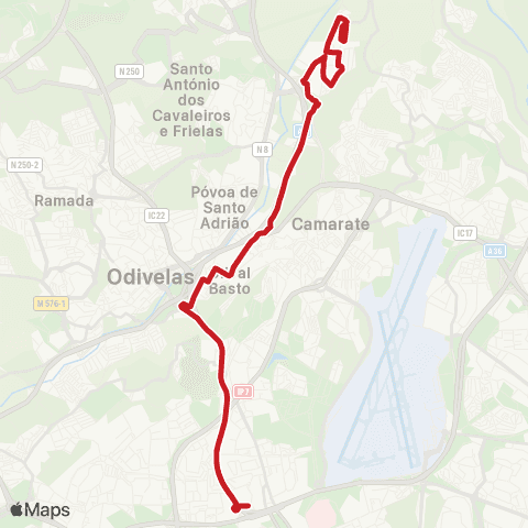 Carris Metropolitana Frielas - Lisboa (Campo Grande) map