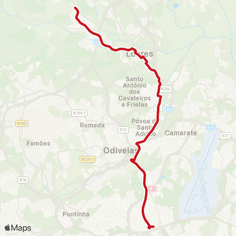 Carris Metropolitana Guerreiros - Lisboa (C. Grande) map