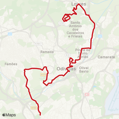 Carris Metropolitana Loures (Centro Comercial) - Pontinha (Metro) map