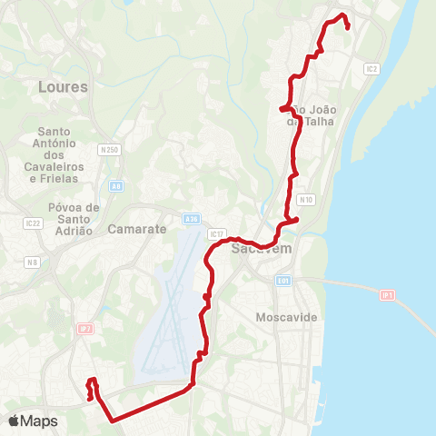 Carris Metropolitana Lisboa (Campo Grande) - Santa Iria Da Azóia map