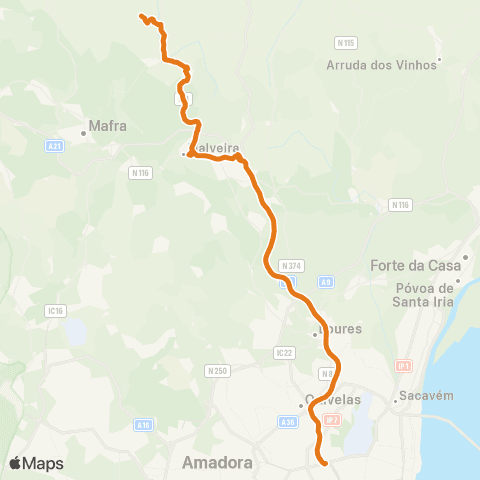 Carris Metropolitana Lisboa (C. Grande) - Livramento map