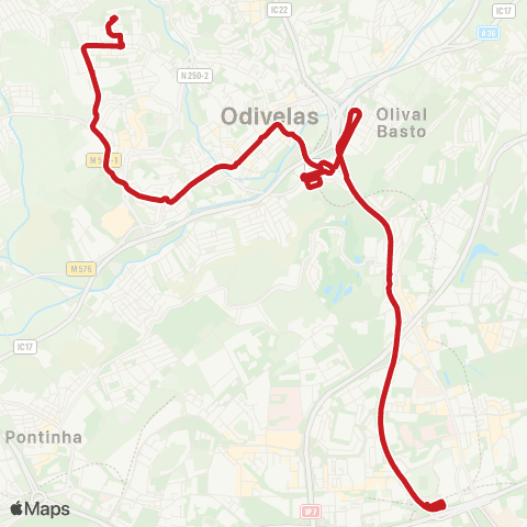 Carris Metropolitana Arroja - Lisboa (Campo Grande) map