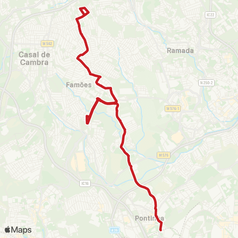 Carris Metropolitana Casal Novo - Pontinha (Metro) map
