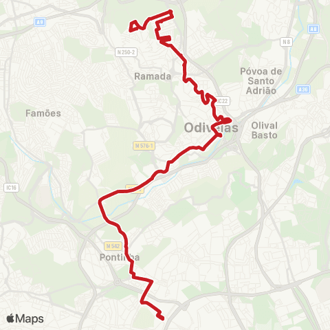 Carris Metropolitana Lisboa (Colégio Militar) - Serra Da Amoreira map