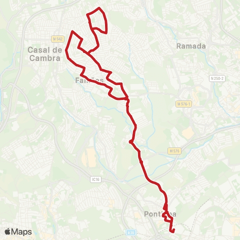 Carris Metropolitana Pontinha (Metro) | Circular via Casal Novo map