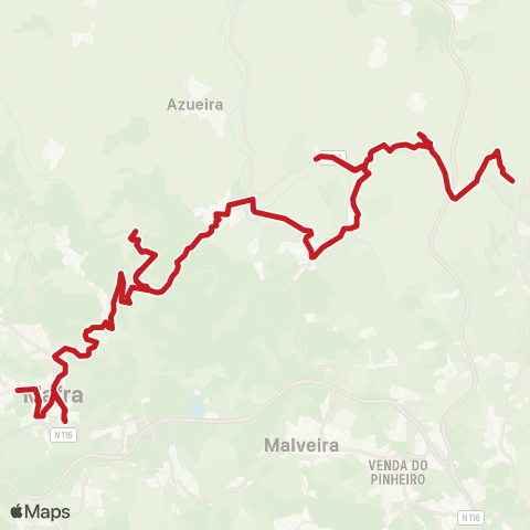 Carris Metropolitana Mafra (Parque Desportivo) - Pero Negro (Estação) map