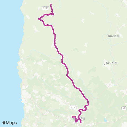 Carris Metropolitana Mafra (Parque Desportivo) - São Pedro Da Cadeira (Rotunda Da Aranha) map
