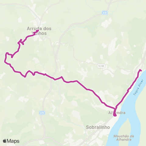 Carris Metropolitana Vila Franca De Xira - Arruda Vinhos map