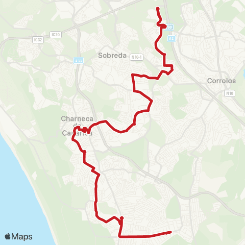 Carris Metropolitana Almada Forum - Marisol map