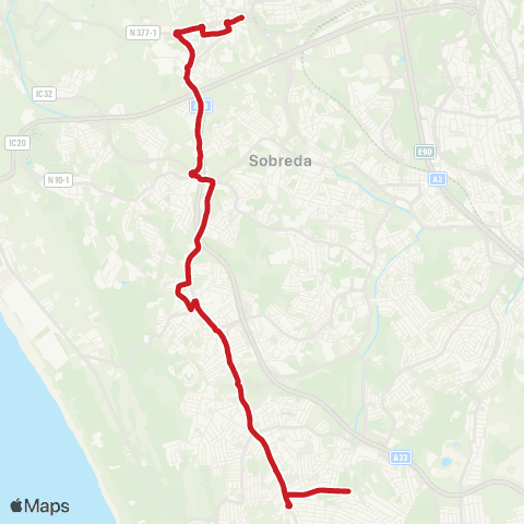 Carris Metropolitana Monte De Caparica - Quintinhas map