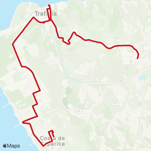 Carris Metropolitana Costa Da Caparica (Terminal) - Monte De Caparica (Fct) map