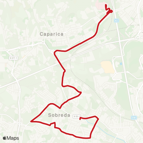 Carris Metropolitana Hospital Garcia De Orta - Sobreda map