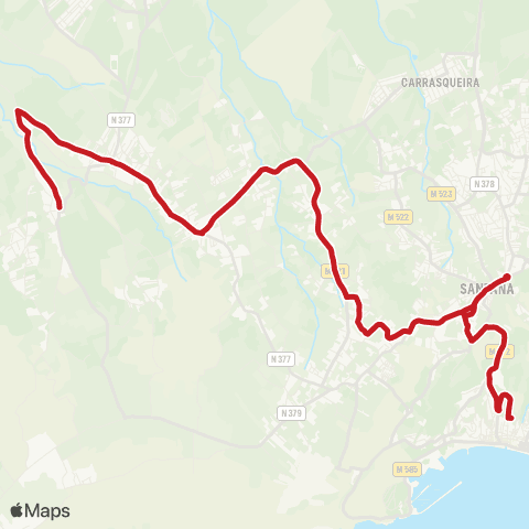 Carris Metropolitana Aldeia Do Meco - Sesimbra (Terminal) via Aiana map