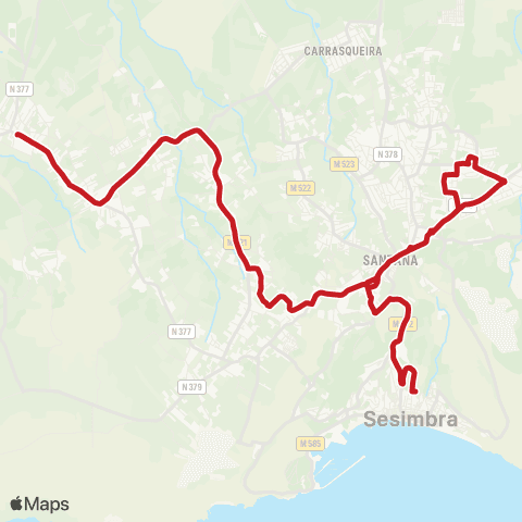 Carris Metropolitana Alfarim - Sesimbra (Terminal) via Aiana E Sampaio map