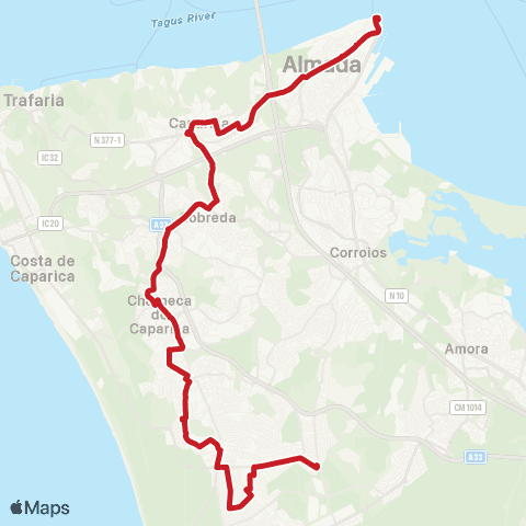 Carris Metropolitana Cacilhas (Terminal) - Marisol map