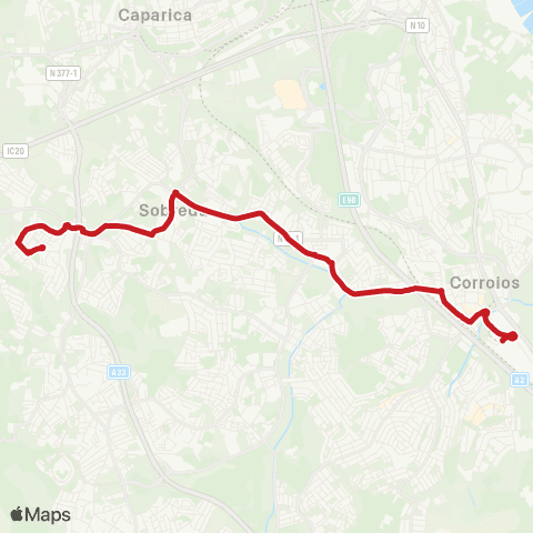 Carris Metropolitana Corroios (Estação) - Lazarim (Pilotos) map