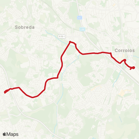 Carris Metropolitana Charneca De Caparica - Corroios (Estação) map