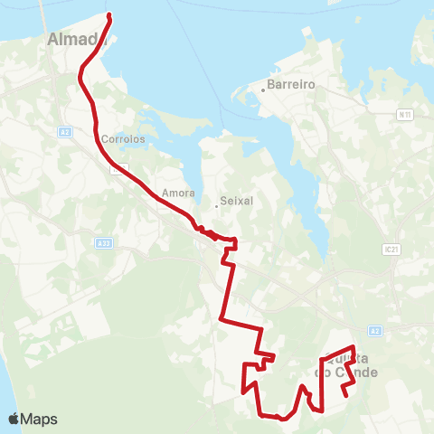 Carris Metropolitana Cacilhas (Terminal) - Quinta Do Conde map