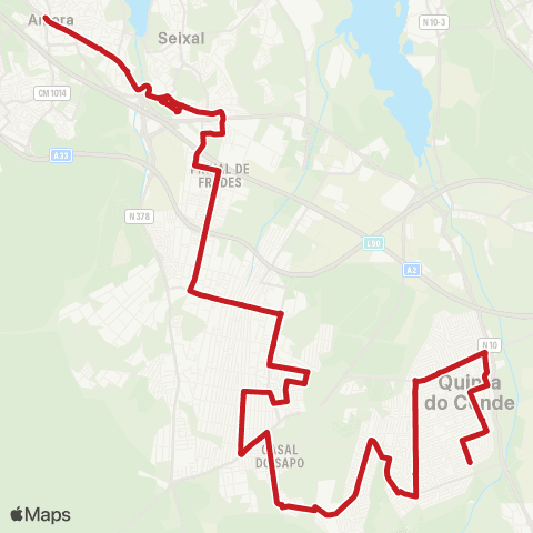 Carris Metropolitana Cruz De Pau - Quinta Do Conde map