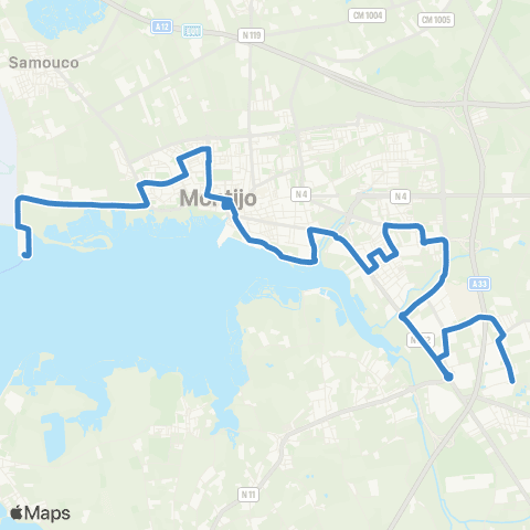 Carris Metropolitana Bairro Do Charqueirão - Montijo (Terminal Fluvial) map
