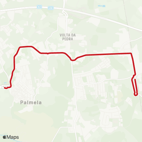 Carris Metropolitana Palmela (Estação) - Palmela (Terminal) map