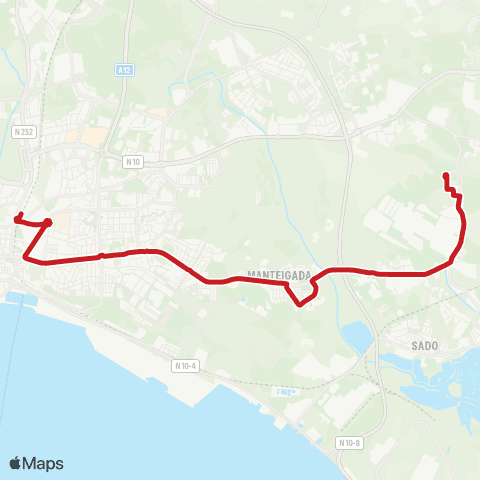 Carris Metropolitana Complexo Desportivo Vale Rosa - Setúbal (Its) map