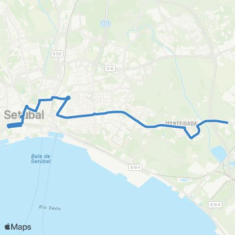 Carris Metropolitana Manteigadas - Setúbal (Mercado) map