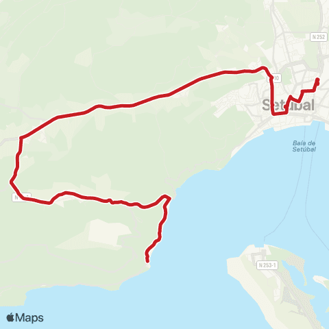 Carris Metropolitana Outão (Hospital) - Setúbal (Its) via Aldeia Grande map