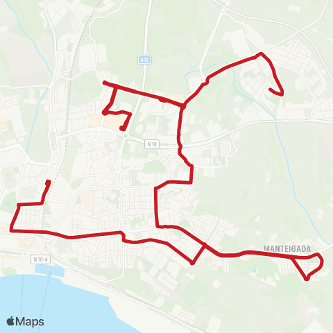 Carris Metropolitana Poço Mouro - Setúbal (Its) via Manteigadas map