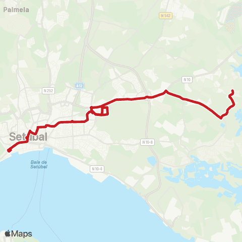 Carris Metropolitana Brejos Canes - Setúbal (Saboaria) map